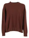 Fabiana Filippi Ribbed-hem Crew-neck Sweater In Brown