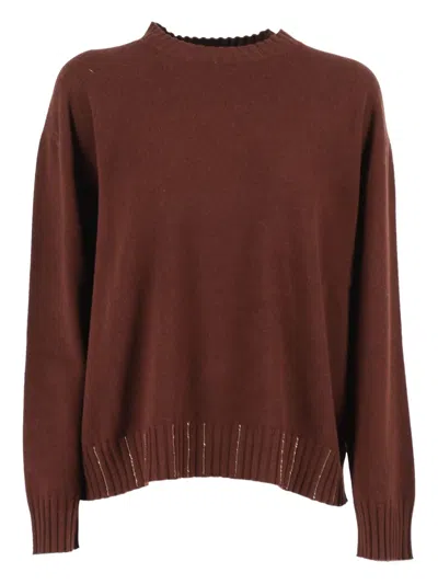 FABIANA FILIPPI RIBBED-HEM CREW-NECK SWEATER