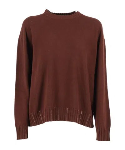 FABIANA FILIPPI RIBBED-HEM CREW-NECK SWEATER