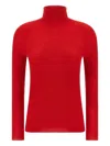 Fabiana Filippi Ribbed Virgin Wool And Silk Turtleneck Sweater In Red