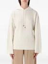 Fabiana Filippi Drawstring Hooded Long Sleeve Knit Sweater In Neutral