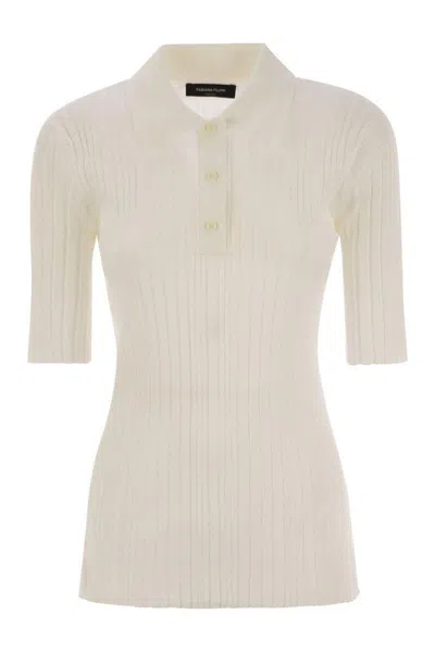 Fabiana Filippi Women's Silk And Cotton Blend Polo Shirt In Neutral