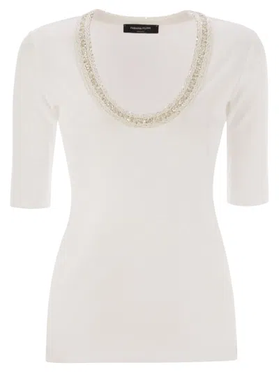 FABIANA FILIPPI FABIANA FILIPPI RIBBED JERSEY T SHIRT