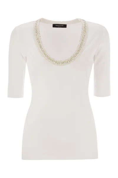FABIANA FILIPPI FABIANA FILIPPI RIBBED JERSEY T-SHIRT
