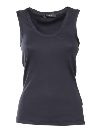 Fabiana Filippi Ribbed Jersey Tank Top With Satin Finishing