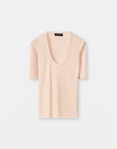 Fabiana Filippi Jersey T-shirt In Dusty Pink
