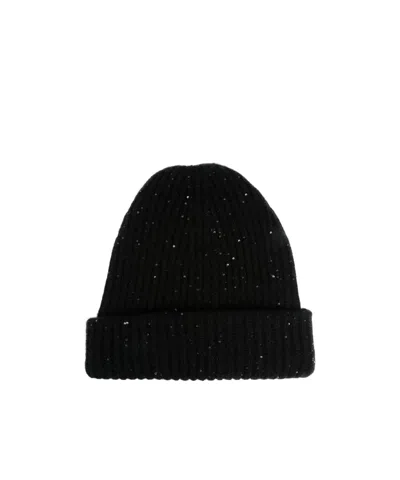 Fabiana Filippi Ribbed-knit Beanie In Black