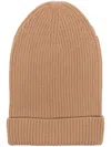 Fabiana Filippi Ribbed-knit Beanie In Brown