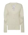 Fabiana Filippi Ribbed-knit Buttoned Cardigan In White