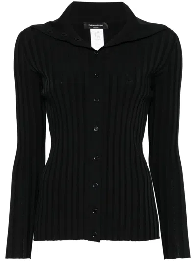 Fabiana Filippi Ribbed-knit Cardigan In Black