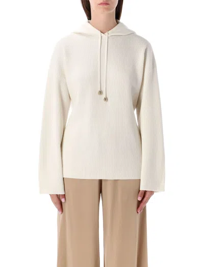 FABIANA FILIPPI FABIANA FILIPPI RIBBED KNIT HOODIE IVORY