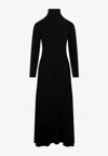Fabiana Filippi Ribbed Knit Maxi Dress With Cut-out Detail In Black