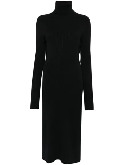 Fabiana Filippi Ribbed-knit Midi Dress In Black