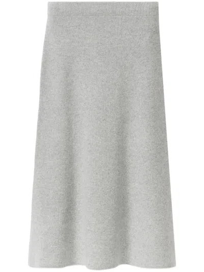 Fabiana Filippi Ribbed-knit Midi Skirt In Grey