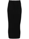 Fabiana Filippi Knee-length Ribbed Skirt With Textured Finish In Black