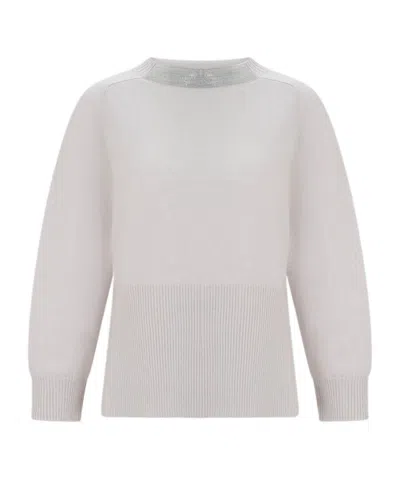 Fabiana Filippi Ribbed Knit Sweater In White