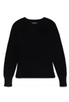 Fabiana Filippi Ribbed Crewneck Sweater With Fitted Cuffs In Black