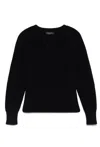 Fabiana Filippi Ribbed Crewneck Sweater With Fitted Cuffs In Black