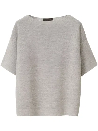 Fabiana Filippi Ribbed-knit Top In Grey