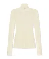 Fabiana Filippi Ribbed Knit Turtle Neck Sweater In White