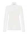 Fabiana Filippi Ribbed Knit Turtle Neck Sweater In White
