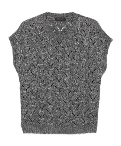 Fabiana Filippi Ribbed Knit Vest In Gray