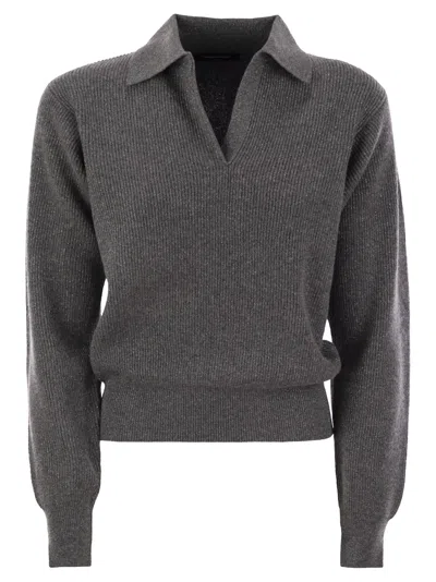 FABIANA FILIPPI FABIANA FILIPPI RIBBED KNIT WITH POLO NECK