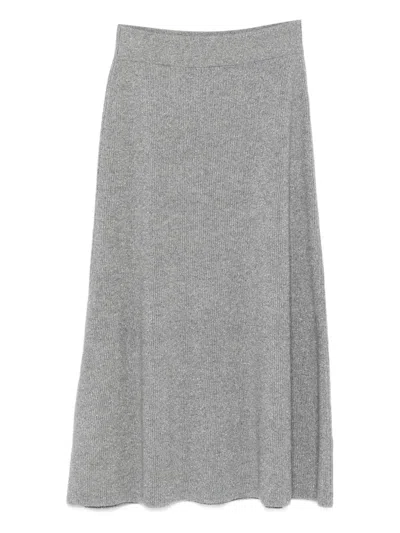 Fabiana Filippi Ribbed Midi Skirt In Gold