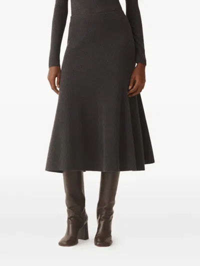 Fabiana Filippi Ribbed Midi Skirt In Green