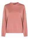 Fabiana Filippi Knitwear Crewneck Ribbed Finish In Pink