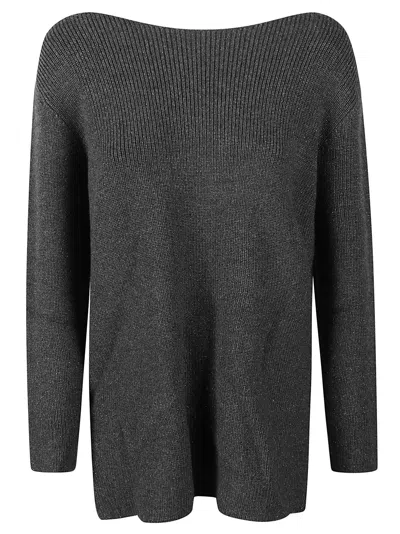 Fabiana Filippi Knitted Wool Sweater In Grey
