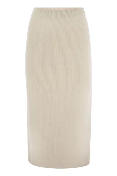 Fabiana Filippi Ribbed Pencil Skirt In White