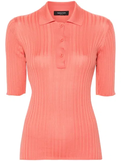 Fabiana Filippi Ribbed Polo Shirt In Pink