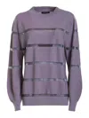 Fabiana Filippi Ribbed Round Neck Sweater In Gris