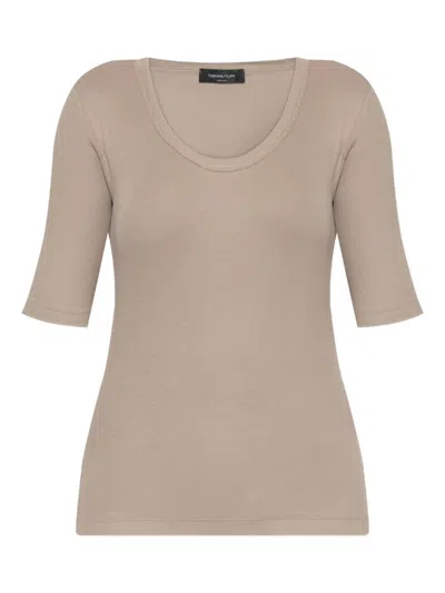 FABIANA FILIPPI RIBBED SCOOP-NECK TOP