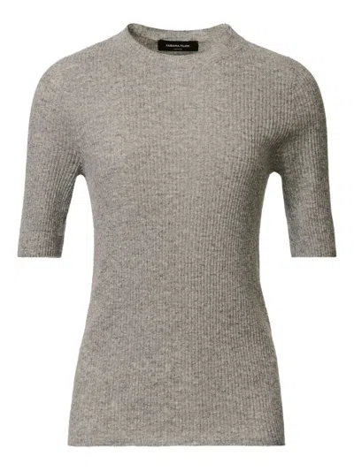 Fabiana Filippi Ribbed Short-sleeve Top In Gray