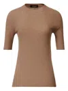 Fabiana Filippi Ribbed Short-sleeve Top In Brown