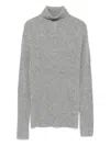 Fabiana Filippi High-necked Wool Sweater With Sequins In Gray