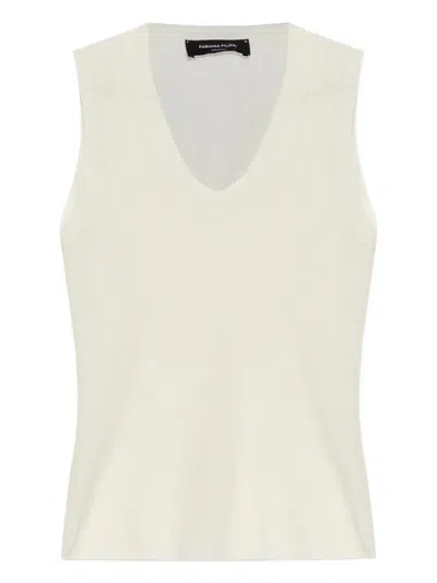 Fabiana Filippi Ribbed Tank Top In Neutral