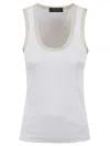 Fabiana Filippi Ribbed Tank Top With Scoop Neckline In White