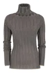 Fabiana Filippi Ribbed Turtleneck Sweater With Lurex Trim In Multi