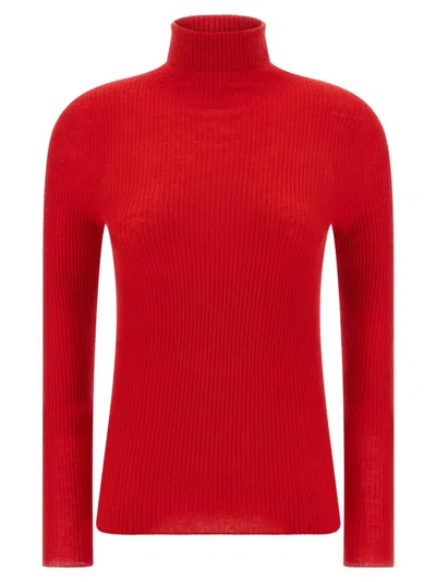 FABIANA FILIPPI RIBBED VIRGIN WOOL AND SILK TURTLENECK SWEATER