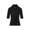Fabiana Filippi Wool Polo Metal Beads In Black