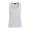 Fabiana Filippi Ribbed Tank Top With Scoop Neckline In White