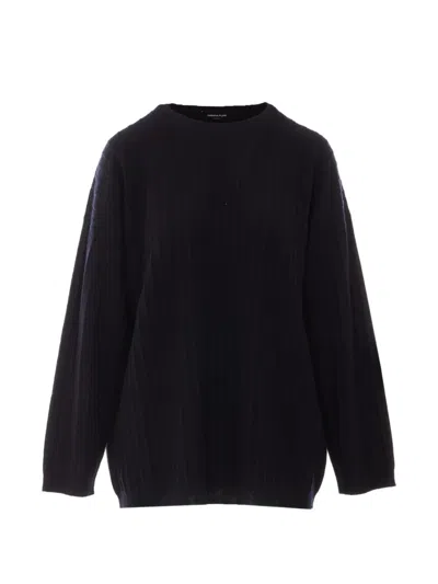 Fabiana Filippi Ribbed-knit Crew-neck Sweater In Black