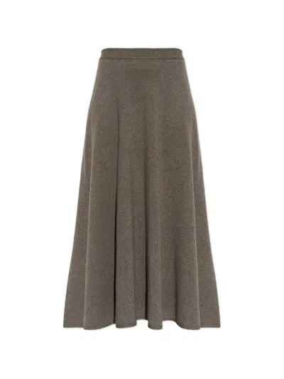 Fabiana Filippi Ribbed-knit Midi Skirt In Brown