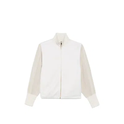 Fabiana Filippi Ribbed-knit Panelled Jacket In White