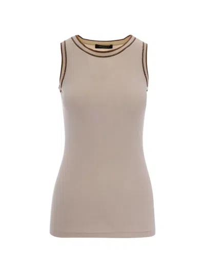 Fabiana Filippi Slim-fit Ribbed Jersey Tank Top With Organic Cotton Trim In Multi