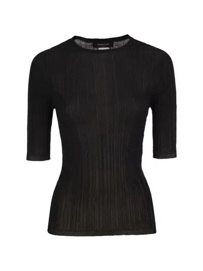 Fabiana Filippi Ribbed Lurex Viscose Sweater In Black
