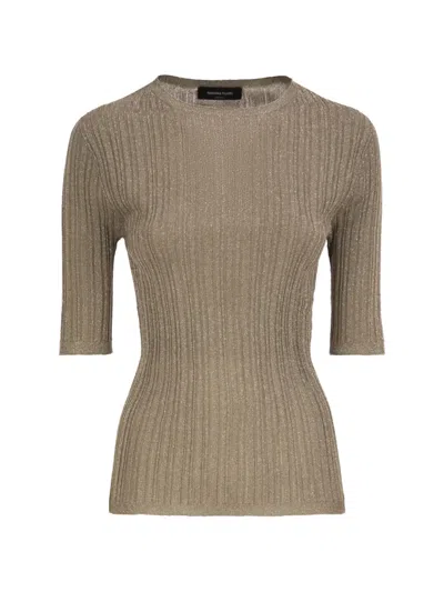 Fabiana Filippi Ribbed Lurex Viscose Sweater In Brown